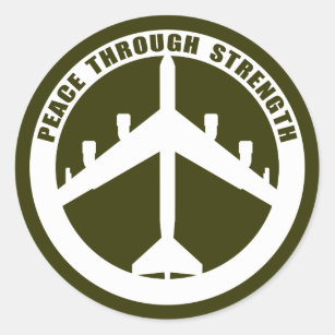 Peace Through Strength Classic Round Sticker