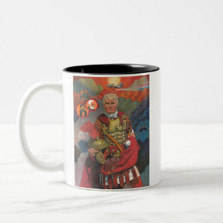 Peace Through Strength Illustration2 Two-Tone Coffee Mug
