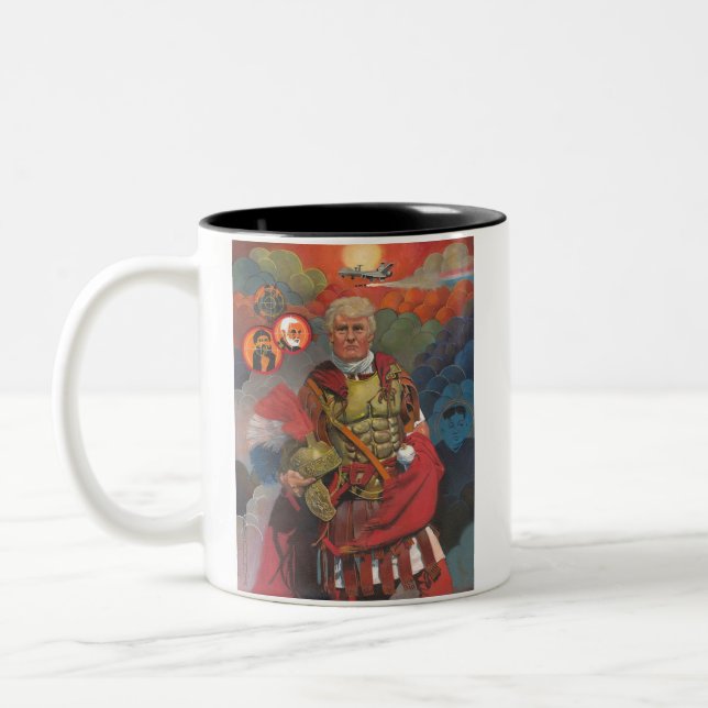 Peace Through Strength Illustration2 Two-Tone Coffee Mug (Left)