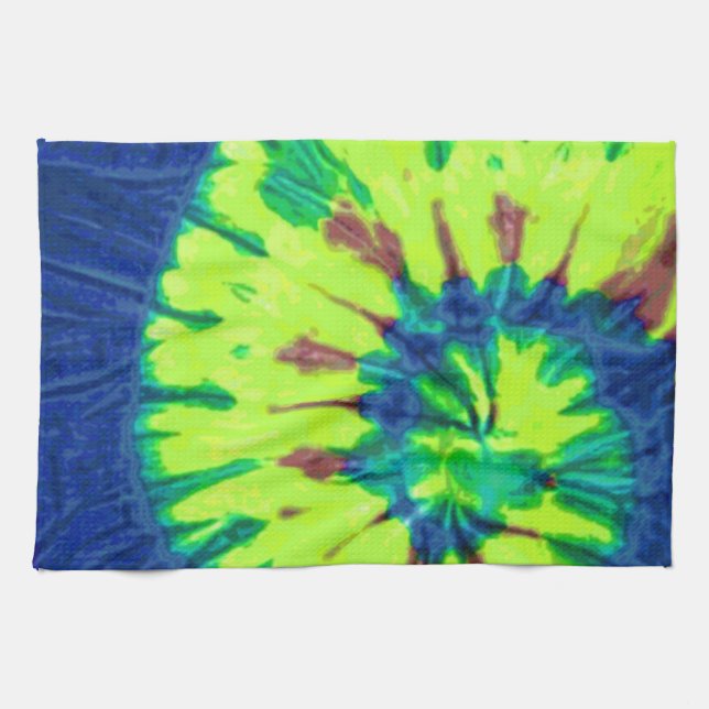 Peace Tie Dye 60s Hippy Love Towel (Horizontal)
