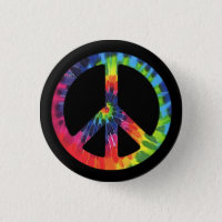 Peace Tie-dye Button