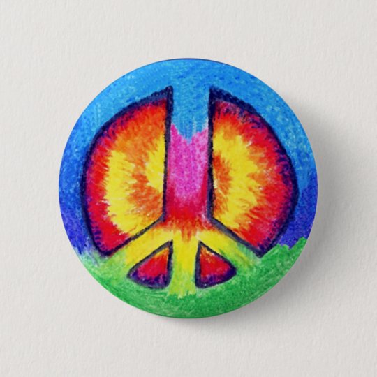 Peace Tiedye Pinback Button Zazzle