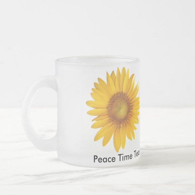 Peace Time Tea Inspirational Glass Mug (Left)
