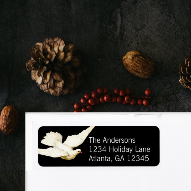 Peace to All Elegant White Dove on Black Label (Creator Uploaded)