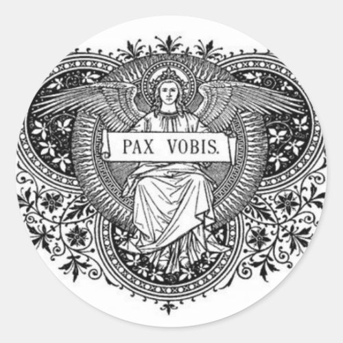 Peace to You Pax Vobis Latin Angel Classic Round Sticker