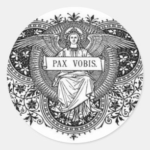 Peace to You Pax Vobis Latin Angel Classic Round Sticker
