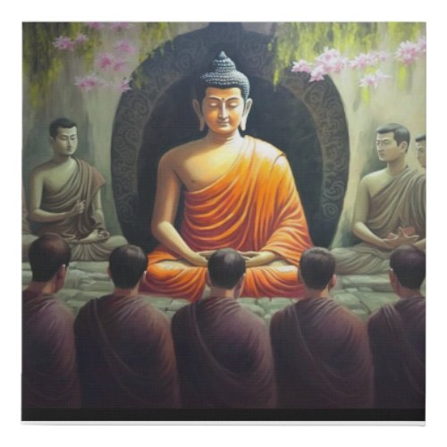 Peace  Tranquility Buddha Painting Meditation Po Faux Canvas Print