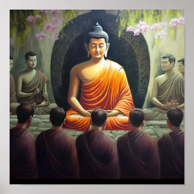 Peace & Tranquility Buddha Painting  Poster (Front)