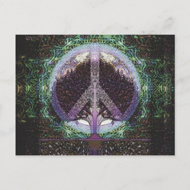 Peace Tree Mandala Heart Postcard (Front)