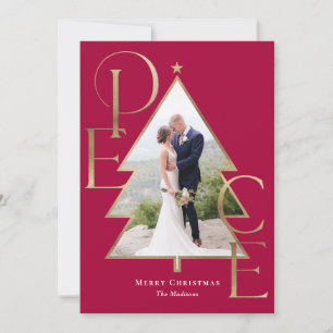 Peace Tree Modern Holiday Photo Card