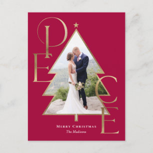 Peace Tree Modern Holiday Photo Card Postcard