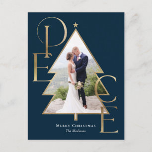 Peace Tree Modern Holiday Photo Card Postcard