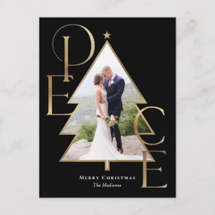 Peace Tree Modern Holiday Photo Card Postcard