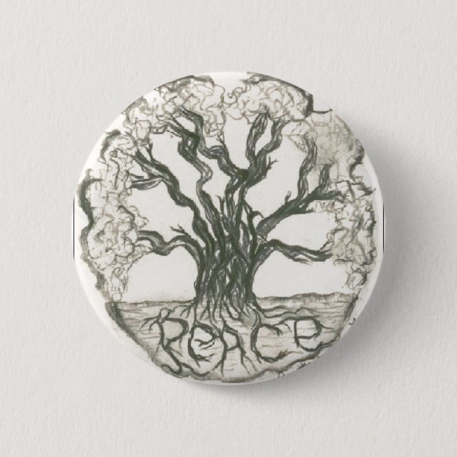 Peace Tree Pinback Button (Front)