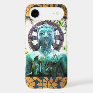 Peace Turquoise Buddha Photo With Gold Mosaic iPhone 17 Air Case