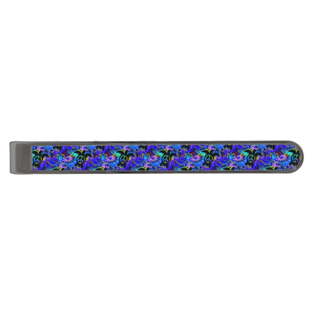 Peace Turtle Gunmetal Finish Tie Bar (Front)
