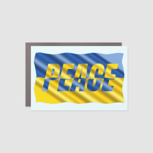 PEACE Ukraine Ukrainian Ukraine Flag No War Car Magnet