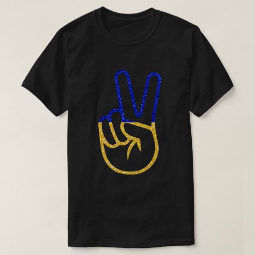 Peace Ukrainian Flag Glitter T_Shirt