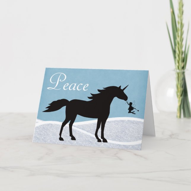 Peace Unicorn and Fairy Winter Holiday Christmas (Front)