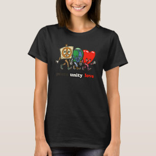 Peace Unity Love Cute Earth Heart T-Shirt