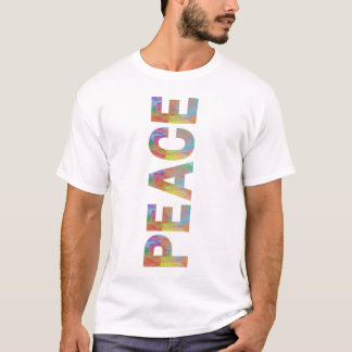 Peace Vertical Colorful Text Design T-Shirt
