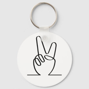 Peace vrede symbol. V vingers voor vrijheid.  Keychain