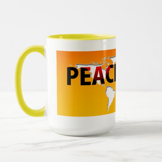 Peace vs War drinkware mugs (Left)