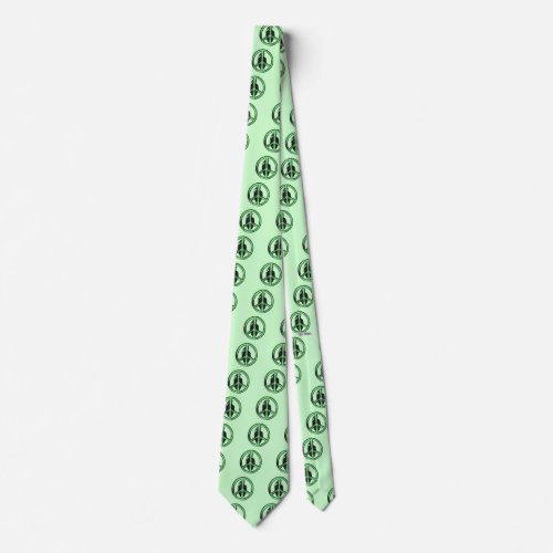 Peace  War GreenGun Metal Grey Neck Tie