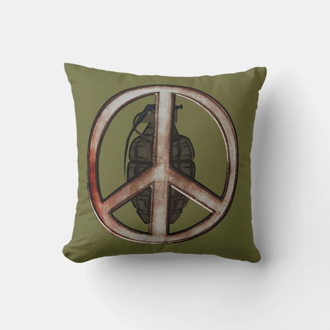 Peace & War Throw Pillow (Front)