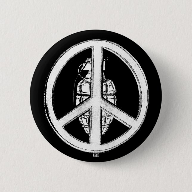 Peace & War (White) Button (Front)