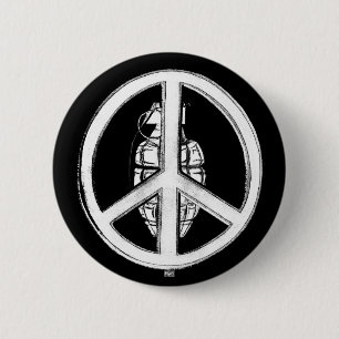 Peace & War (White) Button