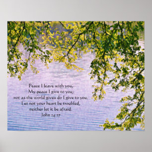 Peace Water Scene Bible Verse Faith Poster