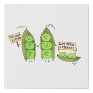 Peace - We Come in Peas Faux Canvas Print