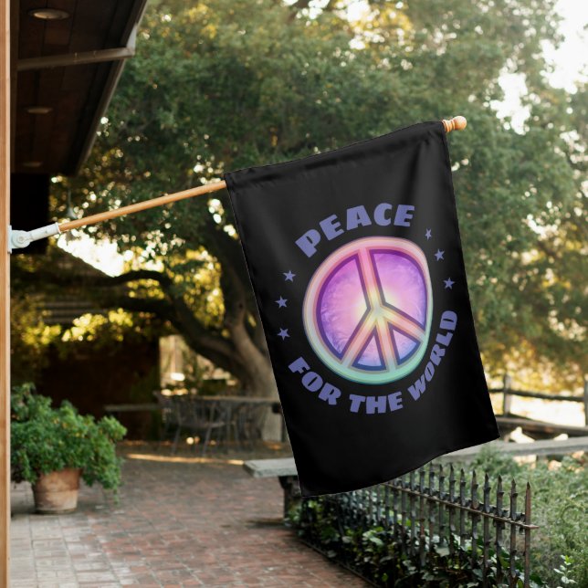 PEACE ☮ Weatherproof House Flag (In SItu)