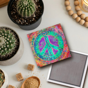 Peace Whimsical Pretty Colorful Floral Inspirivity Magnet