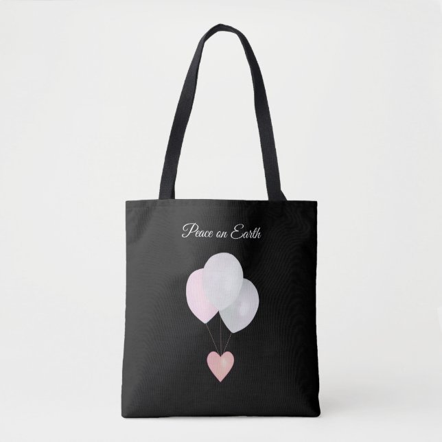 Peace White Balloons Tote Bag (Front)