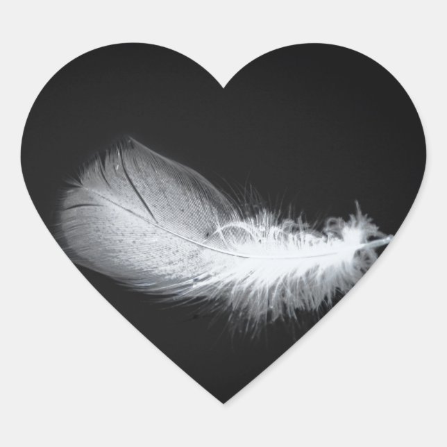 Peace White Feather Beautiful Silent Heart Sticker (Front)