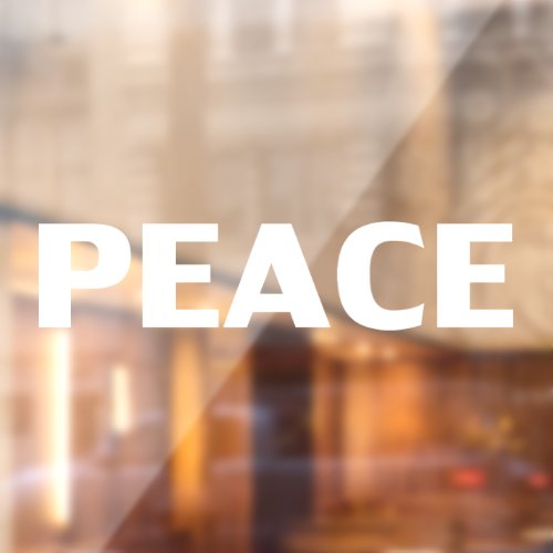 Peace white minimalist modern simple elegant  window cling