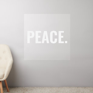 Peace white text minimalist anti war custom wall decal
