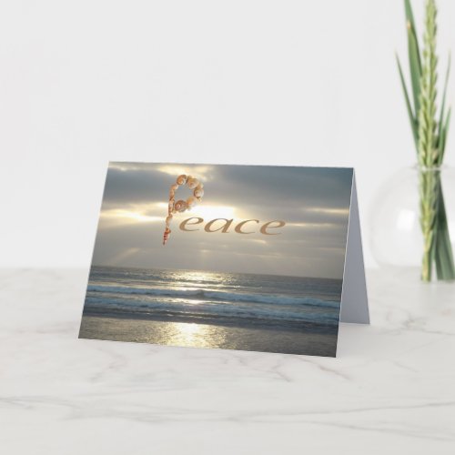 Peace Wishes Calm Evening Ocean Photo Condolence Card