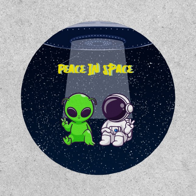 Peace with Alien & Astronaut on a patch (Front)