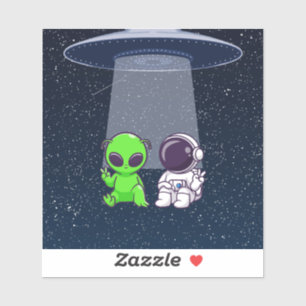 Peace with Alien & Astronaut on Decal