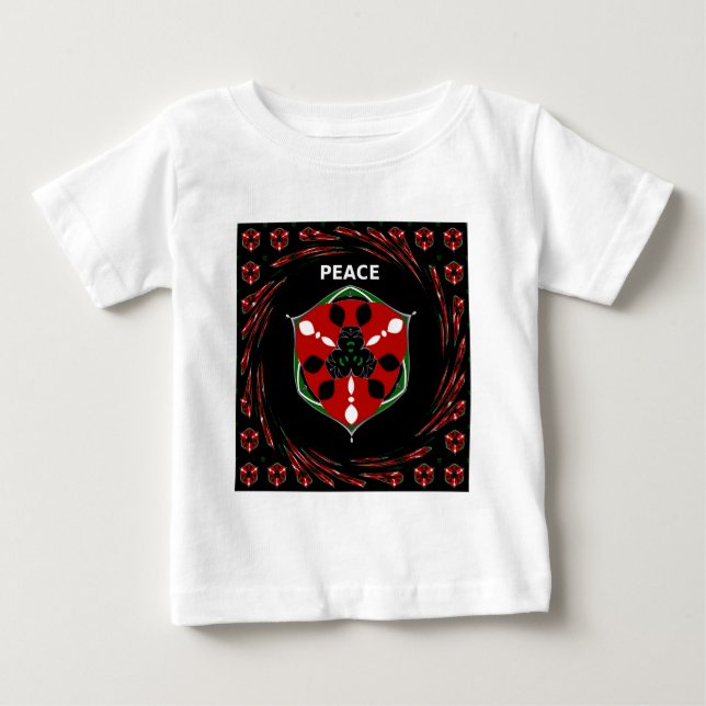 "Peace: with Shield Emblem" Art Print Baby T-Shirt (Front)