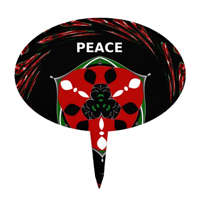"Peace: with Shield Emblem" Art Print Cake Topper (Front)