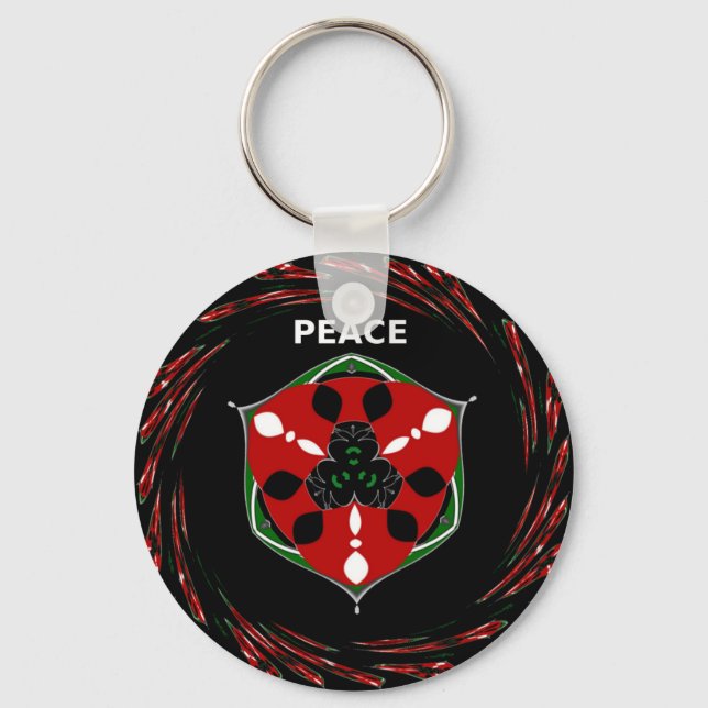 "Peace: with Shield Emblem" Art Print Keychain (Front)