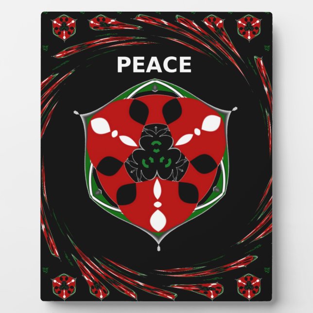 "Peace: with Shield Emblem" Art Print Plaque (Front)