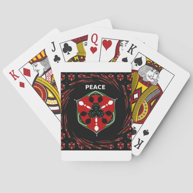 "Peace: with Shield Emblem" Art Print Poker Cards (Back)
