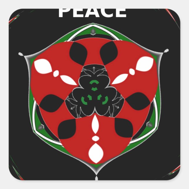 "Peace: with Shield Emblem" Art Print Square Sticker (Front)