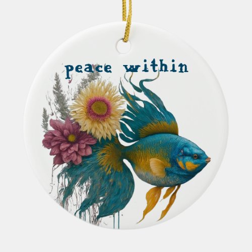 peace within ceramic ornament