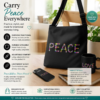 Peace Within, Peace Around | Inspirational Crossbody Bag